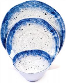 img 3 attached to Набор столовой посуды Prepara из меламина, 12 предметов, синяя крапинка