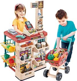 img 3 attached to Get Your Kids Ready For Playtime With The DeAO Supermarket Playset - The Best Outdoor Toy For Toddlers With 48 PCS Sets & Shopping Cart!