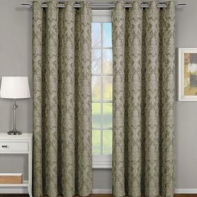 img 4 attached to Blair Jacquard Luxury Curtain Panels For Window Treatment Set Of 2, 108 X 84 Inches, Sage