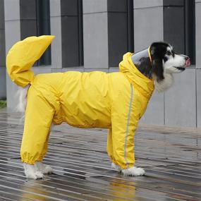 img 2 attached to 🐶 Waterproof Dog Rain Jacket with Hood, KIKILIE Full Body Coverage Raincoat for Medium Large Dogs, Reflective Removable Tail Cover, Transparent Brim