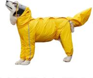 🐶 waterproof dog rain jacket with hood, kikilie full body coverage raincoat for medium large dogs, reflective removable tail cover, transparent brim логотип