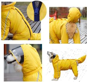 img 1 attached to 🐶 Waterproof Dog Rain Jacket with Hood, KIKILIE Full Body Coverage Raincoat for Medium Large Dogs, Reflective Removable Tail Cover, Transparent Brim