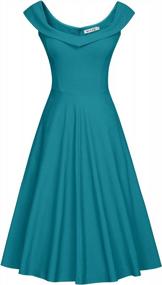 img 4 attached to Stylish And Timeless: MUXXN Women'S Off-Shoulder Cocktail Dress For Formal Occasions