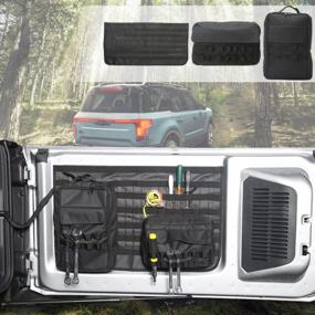 img 4 attached to Tailgate Storage Bag And Tool Kit Organizer For 2021-2022 Ford Bronco - BORDAN Rear Door Storage Pockets And Racks