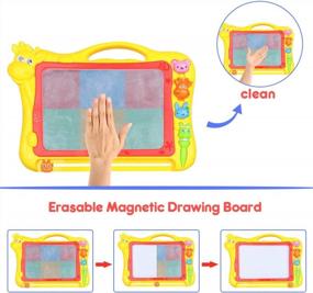 img 2 attached to Большая доска для рисования для малышей, 2 шт. - красочный и стираемый блокнот для рисования Magna для детей от Meland