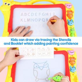 img 1 attached to 2-Pack Large Doodle Board For Toddlers - Colorful Writing And Erasable Magna Sketch Pad For Kids By Meland