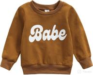 👶 infant unisex cotton sweatshirt pullover with long sleeve top and sun printed letter - newborn baby boys girls toddler jumper tops логотип