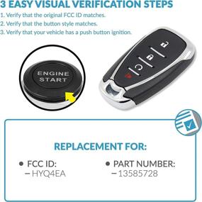 img 1 attached to Keyless2Go Replacement: 4 Button Proximity Smart Key for Chevrolet HYQ4EA 13585728