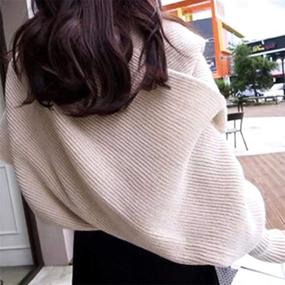 img 2 attached to Knitted Fashion Winter Sweater Scarves Women's Accessories - Scarves & Wraps