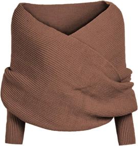 img 4 attached to Knitted Fashion Winter Sweater Scarves Women's Accessories - Scarves & Wraps