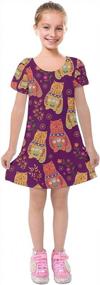 img 4 attached to Cute And Comfy: PattyCandy Short Sleeve Velvet Dress With Adorable Kitty Cat And Dog Pattern For Girls Aged 2-13