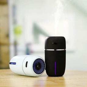 img 2 attached to 🌬️ 200ml Compact Ultrasonic Humidifier - USB Mini Humidifier for Office, Desktop - Personal Air Humidifiers for Bedroom, Kids, Baby - Travel-Friendly Car Humidifier - Vaporizers with 7 Colors LED Light