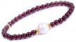 amethyst purple gemstone healing bracelet: freshwater pearl beaded stretchy bracelet for women girls gifts logo