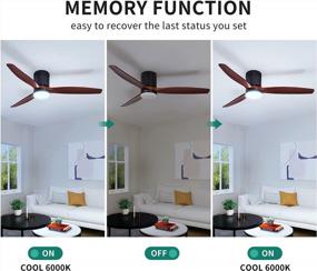 img 2 attached to YITAHOME 52 Inch Low Profile Ceiling Fan With Light And Remote - Flush Mount, 6 Speed, Reversible Airflow, Perfect For Indoor And Outdoor Use