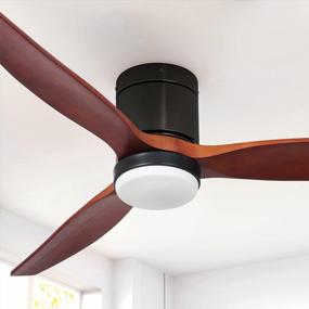 img 4 attached to YITAHOME 52 Inch Low Profile Ceiling Fan With Light And Remote - Flush Mount, 6 Speed, Reversible Airflow, Perfect For Indoor And Outdoor Use