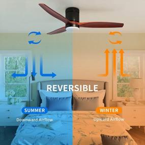 img 1 attached to YITAHOME 52 Inch Low Profile Ceiling Fan With Light And Remote - Flush Mount, 6 Speed, Reversible Airflow, Perfect For Indoor And Outdoor Use