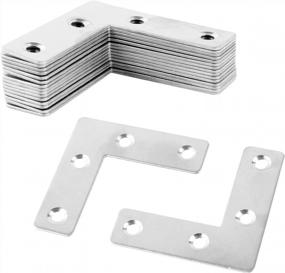 img 4 attached to 60PCS Metal L Shaped Flat Fixing Mending Repair Plates - 2X2 VinBee Corner Brace Brackets 0.04 Inch Thick