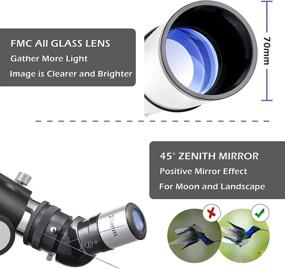 img 3 attached to 🔭 Premium Telescope for Stargazing: 70mm Aperture, 700mm Focal Length, AZ Mount, Phone Adapter - Ideal for Adults, Kids, and Beginners
