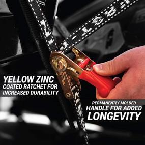 img 3 attached to 2-Pack Heavy Duty Boat Ratchet Straps: 2400Lb Strength, UV Treated, 1" X 2.5' Trailer Tie Downs For Secure Transom Towing - Made In New Zealand
