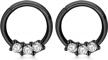 stylish and durable: 3-piece stainless steel cartilage hoop earrings set for helix, tragus, and septum piercings logo