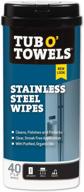 tub o' towels heavy duty stainless steel cleaning wipes, 40 count логотип