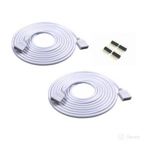 img 4 attached to High-Quality 2PCS 5M 16.4ft RGB Extension Cable for LED Strip Connector | 4 Pin LED Connector for SMD 5050 3528 2835 RGB LED Light Strip - Long Cord, Easy Installation