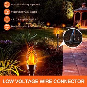 img 3 attached to Outdoor Landscape Lighting 10-Pack With Connector - LUYE Low Voltage LED Torches With Flickering Flame Effect, Waterproof For Garden Pathways, Yards, And Driveways, Wired For 12V Decoration