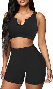 img 4 attached to Stylish And Supportive: JNINTH'S Seamless 2 Piece Workout Sets For Women