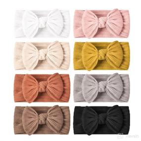 img 4 attached to Adorable Pack of 8 Handmade Baby Headbands with Bows for Girls
