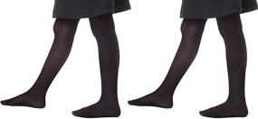 img 4 attached to 🧦 Stretchy Stockings for Girls: Opaque Footed Tights Leggings