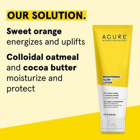 img 2 attached to 🍊 Acure Brightening Glow Lotion - 100% Vegan, Brighter Appearance, Sweet Orange & Colloidal Oatmeal - Protects & Soothes, All Skin Types - Yellow, 8 Fl Oz