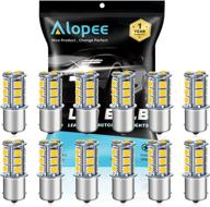 🔆 12-пакет alopee 1156 ba15s 7506 1141 1003 1073 теплый белый 3000к led-светильник 12v-dc, 5050 18 smd автомобильная замена для внутреннего освещения, сигнальных огней, фонарей и заднего фонаря в автоприцепе логотип