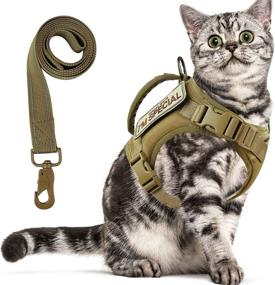 img 4 attached to Tactical Harness Walking Adjustable Breathable Cats , Collars, Harnesses & Leashes