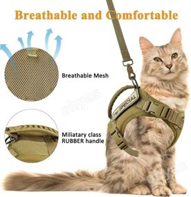 img 1 attached to Tactical Harness Walking Adjustable Breathable Cats , Collars, Harnesses & Leashes