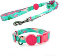 azuza dog collar and leash set: adjustable nylon collar with 🐾 matching leash from the 'animal carnival collection' for small, medium, and large dogs. logo