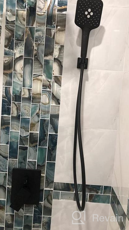 img 1 attached to Upgrade Your Bathroom with Gabrylly Shower System: Wall Mounted High Pressure 10" Rain Shower Head and 3-Setting Handheld Set - Complete Faucet Kit with 2-Way Valve in Brushed Nickel review by Terrence Tucker