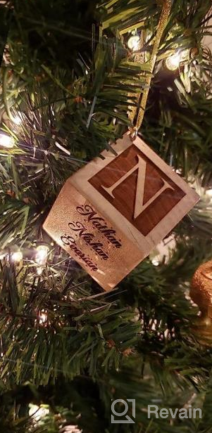 img 1 attached to Personalized Baby Block Wooden Keepsake Ornament 2022 Gift For Boy Or Girl - My First Babys Christmas Custom Engraved Newborn Infant Mom, Dad 1St Date By Glitzby review by Tony Jockheck