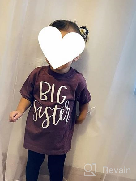 img 1 attached to 👧 Cursive Big Sister Announcement T-Shirt for Toddler Girl - Luxury Cotton Blend Big Sister Shirt by Ella Cole Company review by Maria Marshall