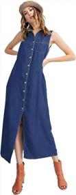 img 4 attached to Stylish And Versatile: Anna-Kaci Blue Jean Shirt Dress With Classic Design And Convenient Pockets