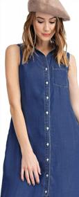 img 1 attached to Stylish And Versatile: Anna-Kaci Blue Jean Shirt Dress With Classic Design And Convenient Pockets