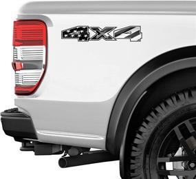 img 1 attached to 🚩 Set of 2 (4x4 Black Flag) Decals Stickers for F150 (2015-2020) and F250 F350 (2017-2020)