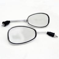 🛵 chrome oval shape motorcycle scooter mirror set, mmg universal fit adjustable mirrors, 8mm rh/rh thread (m8/1.25) - model 0809 логотип