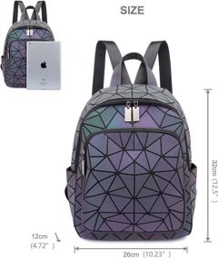 img 2 attached to Geometric Backpack Backpacks Holographic Reflective Women's Handbags & Wallets at Fashion Backpacks