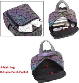 img 1 attached to Geometric Backpack Backpacks Holographic Reflective Women's Handbags & Wallets at Fashion Backpacks