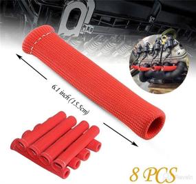 img 3 attached to 🔥 6-inch Car Truck Spark Plug Wire Boots Thermal Protection Insulator Sleeve - 1200 Degree Heat Shield Cover Wrap, Set of 8pcs (Red)