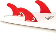 red hexcore honeycomb thruster surfboard fins set of 3 with fcs base from dorsal logo