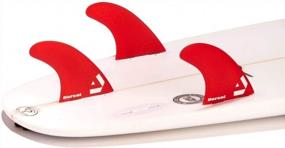 img 3 attached to Red Hexcore Honeycomb Thruster Surfboard Fins Set Of 3 With FCS Base From DORSAL