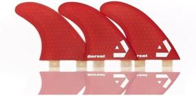 img 1 attached to Red Hexcore Honeycomb Thruster Surfboard Fins Set Of 3 With FCS Base From DORSAL