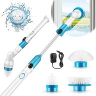 🛀 cordless electric spin scrubber for bathtub & tile wall, long handle with 3 replaceable heads, rechargeable power shower cleaning brush, household cleaning tools for bathroom floor logo