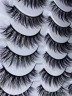 img 1 attached to 14 Pairs 5D Mink False Eyelashes Natural Look Wispy Fluffy Volume Fake Lashes Cat Eye Strip Lash Band Clear Individual Newcally Lashes review by Danielle Roberts
